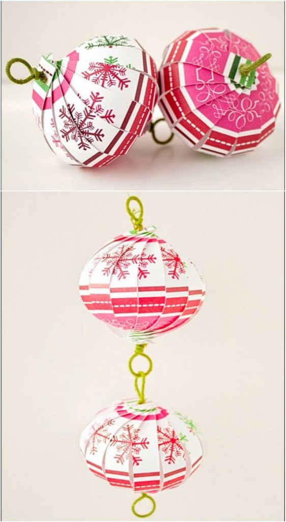 DIY Christmas Ornaments Made From Paper