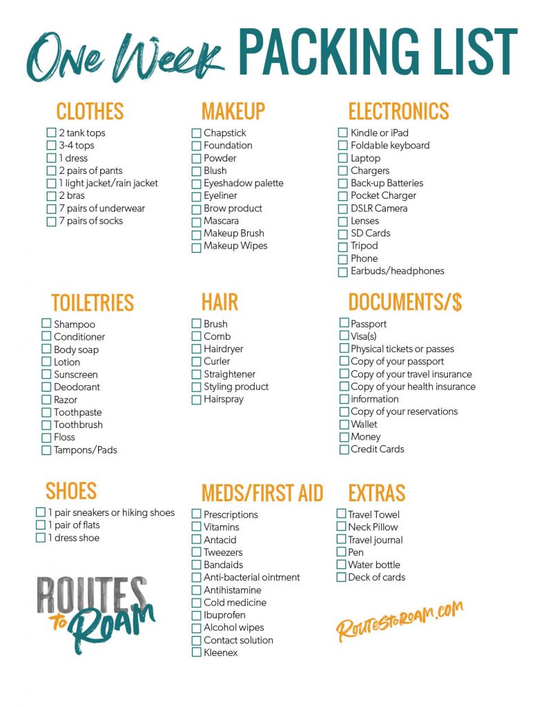 14 free summer vacation packing lists