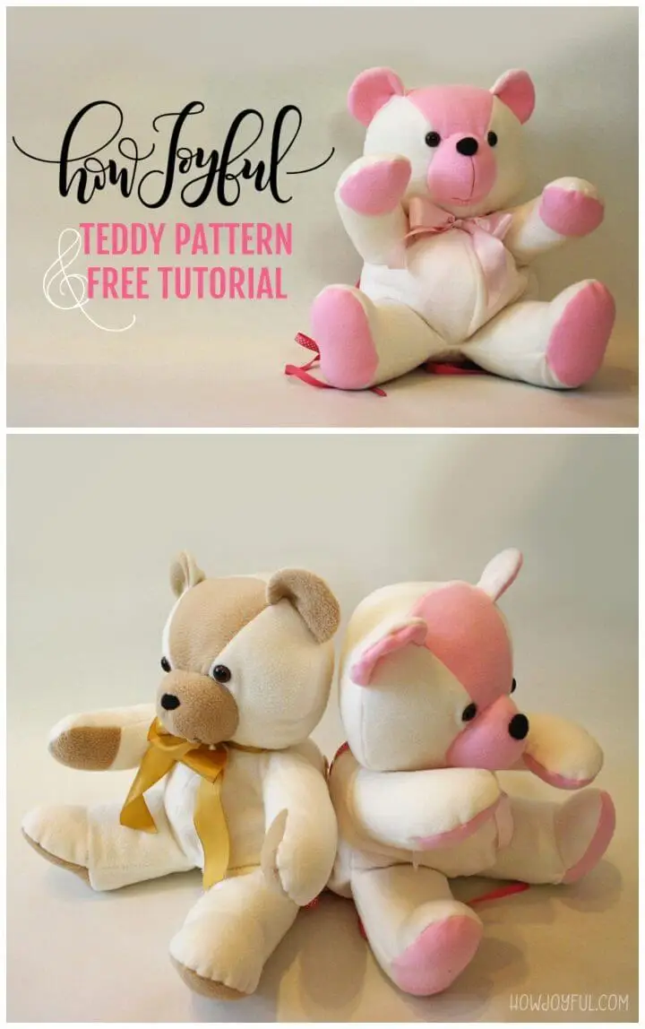 teddy bear sewing pattern free printable